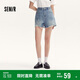 森馬（Semir）牛仔褲女寬松美式熱褲酷颯風(fēng)夏街頭毛邊短褲復(fù)古辣妹103324122010