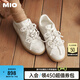 MIO米奧2025春季芭蕾風(fēng)休閑板鞋珍珠裝飾優(yōu)雅運動鞋設(shè)計舒適女鞋單鞋 金色 37