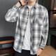 鈺獅圖春秋季新款長(cháng)袖襯衫男士寬松休閑百搭外套男襯衣翻領(lǐng)青年潮流ins CS2018-白色 XL （125-145斤）