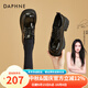 達芙妮（DAPHNE）厚底小皮鞋女樂(lè )福鞋2024新款春復古英倫風(fēng)高跟鞋單鞋 黑色 7cm 41 (255mm) 標準碼