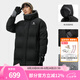 駱駝（CAMEL）【麒麟】戶外羽絨服鴨絨加厚羽絨衣中長(zhǎng)款保暖時(shí)尚防風(fēng)運(yùn)動(dòng)外套 A13CAPN114A，幻影黑/墨灰，男 L