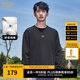 卡賓（CABBEEN）【純棉】高周波LOGO長(cháng)袖T恤男裝2024秋季新款寬松潮牌打底衫 煤黑色01 L /175/50