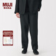 無印良品（MUJI）男式 漢麻 水洗 錐形褲 男士長褲子夏季休閑褲男款男裝 AE0ZPC5S 黑色 M (170/80A)