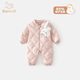 班喜迪嬰兒羽絨服連體衣冬裝女寶寶衣服嬰幼兒外出服白鴨絨抱衣秋冬棉服 粉色 【A類(lèi)標準】 80cm