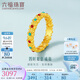 六福珠寶七夕禮物 黃金戒指福滿傳家四時如意足金戒指 計(jì)價(jià) 14號-約3.12克