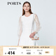 PORTS寶姿商場(chǎng)同款春夏新品女裝歐根紗拼接袖連衣裙 米白 M