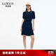 歌莉婭運動(dòng)風(fēng)裙子套裝高知miu系2025新款天絲兩件套1E6CAA330 90U深寶藍 M