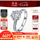 喜鉆現(xiàn)貨閃發(fā)-鉑金鉆戒女求婚結(jié)婚鉆石戒指六爪婚戒送女友生日禮物 【現(xiàn)貨推薦】50分IJ色SI（40+10）