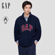蓋璞（GAP）男女裝2025秋季logo搖粒絨半拉鏈立領(lǐng)衛衣787416 海軍藍 L (175/96A) 亞洲尺碼