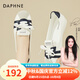 達芙妮（DAPHNE）單鞋女夏季新款平底淺口芭蕾舞鞋百搭時(shí)尚休閑小白鞋 白藍色 跟高1cm 37 (235mm) 標準碼