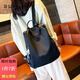 袋鼠雙肩包女2025最新款時(shí)尚牛津布防水防盜旅行包通勤輕便大容量書(shū)包 黑色