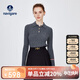Navigare意大利小帆船女士全羊毛針織衫翻領(lǐng)修身毛衣2334023504 灰 XL 