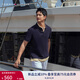 TOMMY HILFIGER【時尚多色】夏季男裝純棉珠地網(wǎng)眼商務休閑短袖T恤翻領(lǐng)POLO 深藍色CJM M (推薦：135-150斤)