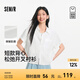 森馬（Semir）[商場同款]短袖襯衫女短背心oversize襯衣2025夏季新款兩件套 本白10101 M