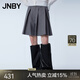 JNBY/江南布衣春秋短褲女百褶羊毛裙褲直筒通勤輕薄舒適5O3E13660 071/雜灰 XS