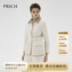 PRICH【中空保暖】復(fù)古菱格輕薄絎縫棉服冬季新款棉衣短外套女 64奶油色 L 165