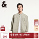 杰克·瓊斯（JACK&JONES）春季時(shí)尚百搭潮舒適寬松七分袖字母襯衫開衫外套男裝225131002 E11卡其色 常規(guī) XL