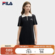 FILA 斐樂(lè )官方【楊冪同款】女編織連衣裙2025夏時(shí)尚休閑修身POLO裙子