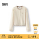 森馬（Semir）針織開(kāi)衫女短款假兩件圓領(lǐng)顯瘦2025冬新款刺繡含羊毛毛衫氣質(zhì) 白咖色調00315 M