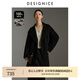 迪賽尼斯（DESIGNICE）2024年冬季新款高級感氣質羊毛大衣中長款系帶毛呢外套女 黑色 L