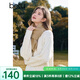 百圖betu女裝冬季新款毛衣圓領(lǐng)大身麻花織法百搭毛衫女2411X14 米白 S