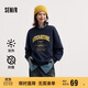 森馬（Semir）[商場(chǎng)同款]女oversize發(fā)熱抗菌2024冬季繡花抓絨上衣101724116004