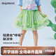MQDMINI童裝兒童裙子女童半身裙公主蓬蓬裙寶寶衣服 毛球紗紗裙藍色 130