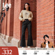 Lee【張凌赫代言】426修身高腰微喇經(jīng)典五袋款黑色女牛仔褲顯瘦潮 黑色（褲長25） 26