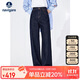Navigare意大利小帆船水洗牛仔褲女直筒長(cháng)褲闊腿褲2332573501 牛仔藍 L 