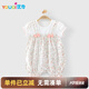 優(yōu)奇女寶寶連體衣嬰兒短袖夏季薄款新生幼兒裙子甜美可愛(ài)碎花哈衣夏裝