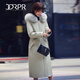 DRPR品牌女裝內膽可拆卸長(cháng)款派克服女2025冬季新款潮流毛領(lǐng)皮草外套 卡其綠 M