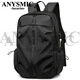 ANYSMIC奢侈高端品牌雙肩包男士新款商務(wù)時(shí)尚休閑潮流電腦包旅行包大容量 黑色 28.5*44*14
