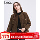 百圖betu女裝冬季新款毛衣100%羊毛修身保暖百搭毛衣女2411D08 黑色 L