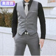 奧霂霖西服馬甲男新款免燙男士西裝馬甲背心 西服馬夾韓版修身坎肩馬甲 淺灰色馬甲 S (90斤以下)