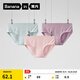 蕉內（Bananain）銀皮300S女士?jì)妊澣俏鼭裢笟?A抗菌棉感低中腰50支莫代爾3件裝 【中腰】慕斯粉+莓果紫+蘇打藍 L