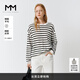 麥檬MM/進(jìn)店B囤寬松針織條紋T恤百搭休閑25春新品5G1931081 白色 5G7931081 L （125-145斤）