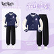 班納班納女童套裝春秋款兒童棒球服運動(dòng)衛褲倆件裝中大童開(kāi)衫休閑褲 N羅蘭K藏青+純色黑 150