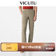 威可多（VICUTU）男休閑褲春裝舒適百搭速干抗皺彈力直筒百搭修身褲子 香檳棕 34
