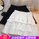 歐貝汐2025春夏款甜美白色半身裙女高腰小個(gè)子短裙層層蛋糕裙蓬蓬裙 白色 S