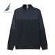諾帝卡（NAUTICA）【商場(chǎng)同款】男裝25秋冬新款經(jīng)典百搭拼接半開(kāi)襟針織毛衣男SC5303 藏青4NV M