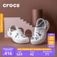 crocs卡駱馳秋冬新品暖棉洞洞鞋男女秋冬款貝雅暖棉拖鞋|205969 白/淺灰-11H(建議買(mǎi)大一碼) 43 (270mm)