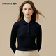 LACOSTE法國鱷魚(yú)女裝25秋冬新款羊毛針織Polo領(lǐng)毛衣|AF4006 166/藏青色 L 40