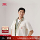 Levi's李維斯工裝25年春夏新款巴恩風(fēng)男士寬松休閑牛仔短袖襯衫 白色 M