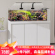 森森2024新品魚(yú)缸水族箱溪流缸底過(guò)濾超白玻璃南美原生缸生態(tài)魚(yú)缸 純白色(燈架款）頂配過(guò)濾槽+沉淀倉 靠墻款長(cháng)99*寬48*缸高40/柜高85cm