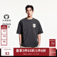 杰克·瓊斯（JACK&JONES）25年男裝純棉短袖t恤男士夏季潮流寬松足球風(fēng)衣服高端重磅半袖 E44黑砂色 常規 XL
