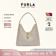 芙拉（FURLA）【七夕禮物】GOCCIA牛皮中號女士手提單肩包腋下包HOBO包流浪包 白色