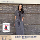 TOMMY HILFIGER【顯瘦百搭】夏季女休閑條紋收腰開叉POLO長(zhǎng)裙連衣裙02497 黑白條紋0AY M