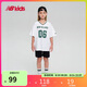 NEW BALANCE4-14歲男女童夏季新品V領(lǐng)印花上衣T恤