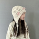 女童帽子秋冬毛線(xiàn)護耳帽甜美蝴蝶結針織帽女孩洋氣流蘇鏤空套頭帽 三個(gè)蝴蝶結-米色 參考3-10歲/帽圍50-54cm