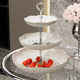 鯨曦三層水果盤(pán)客廳高檔茶歇擺臺干果零食盤(pán)家用糖果糕點(diǎn)收納盤(pán)高顏值 三層果盤(pán)奶油白【皇冠頭】